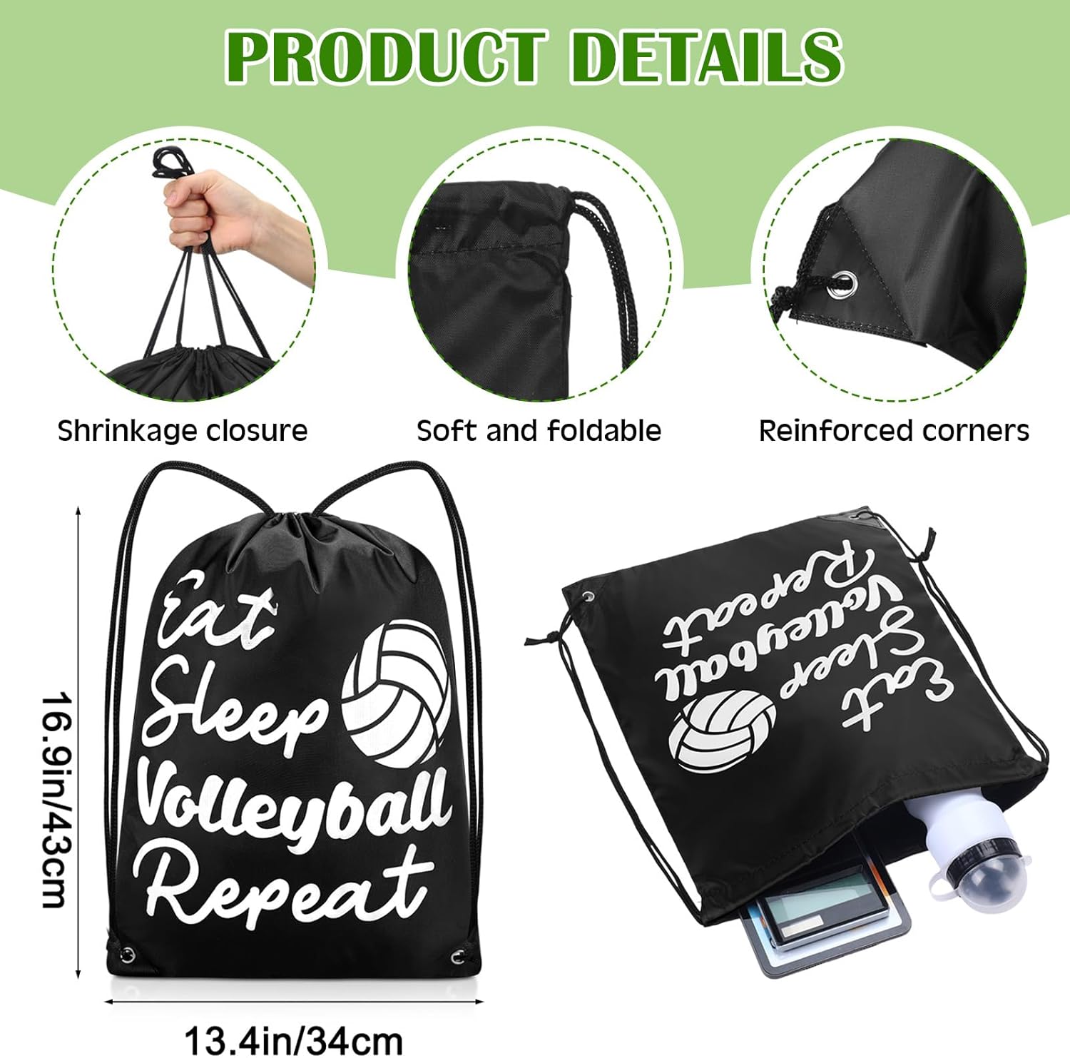 60 Pcs Volleyball Party Favors Goodie Bag Stuffers Gift Include 12 Drawstring Bags 12 Makeup Bags 12 Keychain 12 Hair Scrunchies 12 Bracelets for Softball Soccer Volleyball Party Supplies