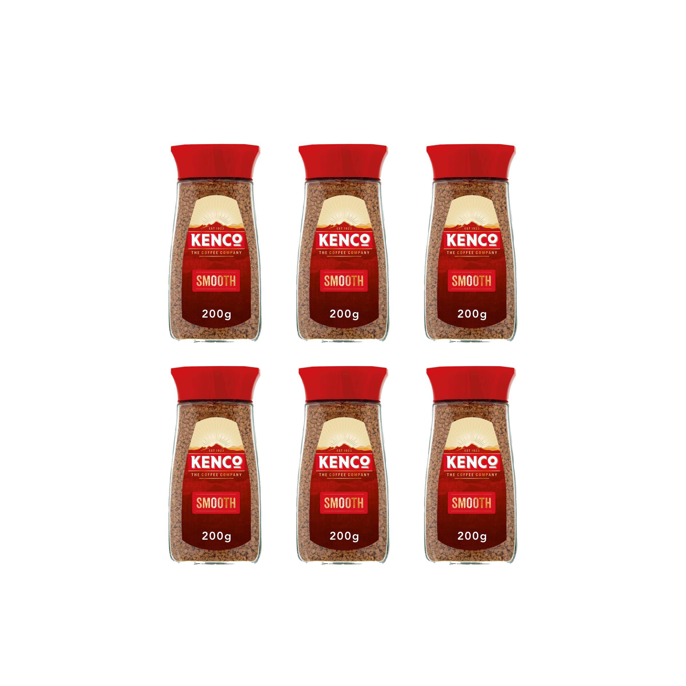 Kenco Smooth Instant Coffee 200g (Pack of 6 Jars, Total 1.2kg)