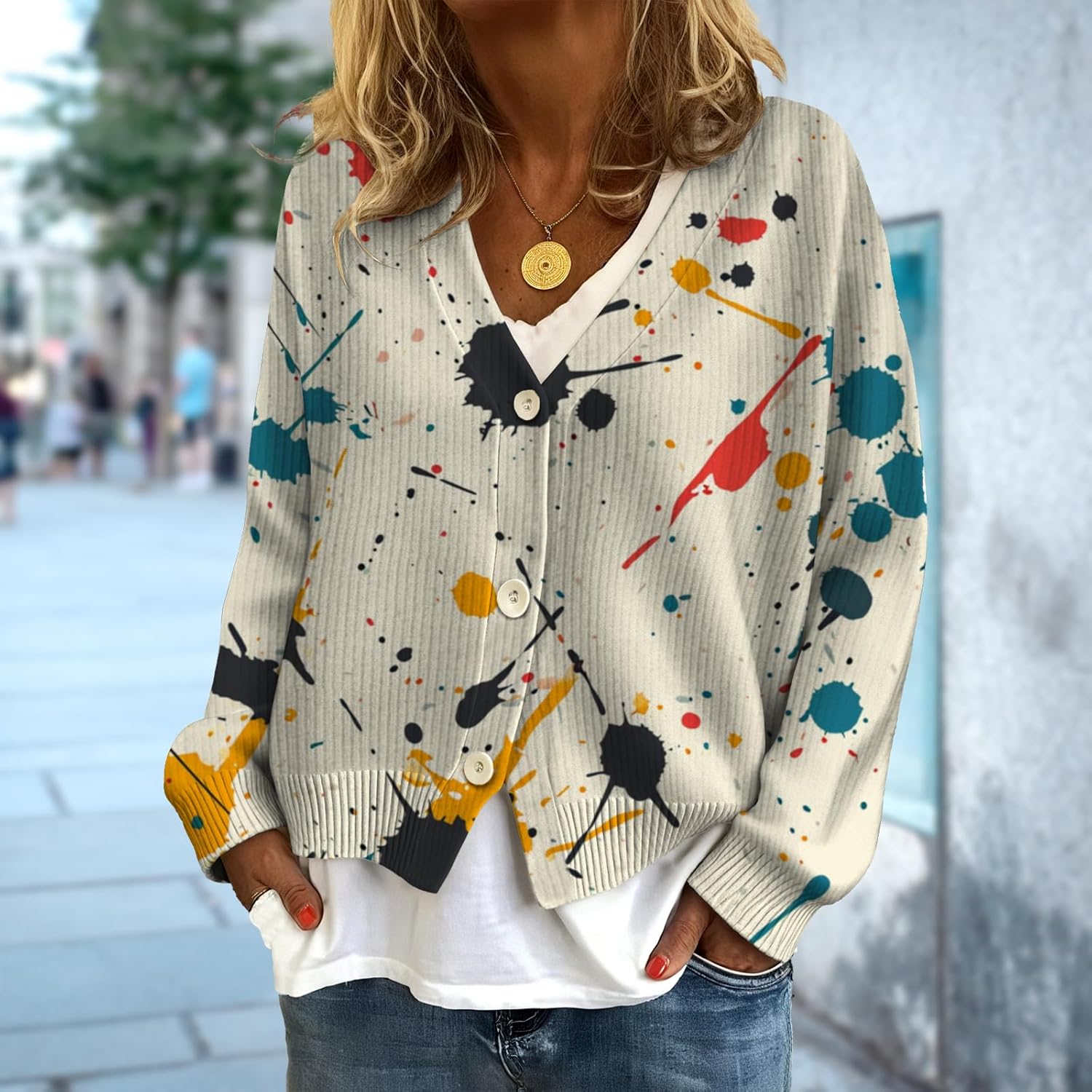 Cardigan Sweaters for Women Long Sleeve Cardigan for Women Casual Sweaters Vintage Streetwear Fall Outerwear - Image 2