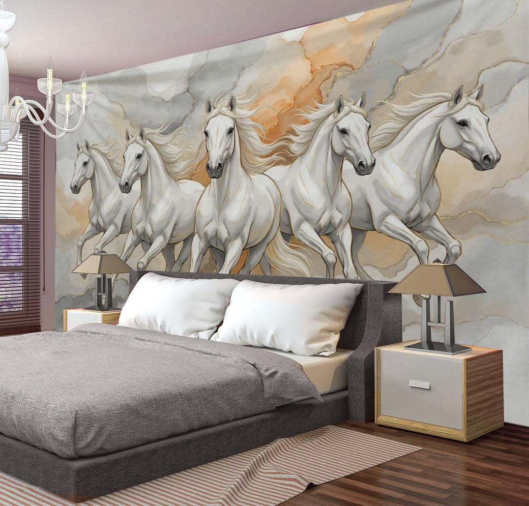 Tapiz de pared de caballos salvajes en ondas de acuarela para llenar tu hogar de libertad 8