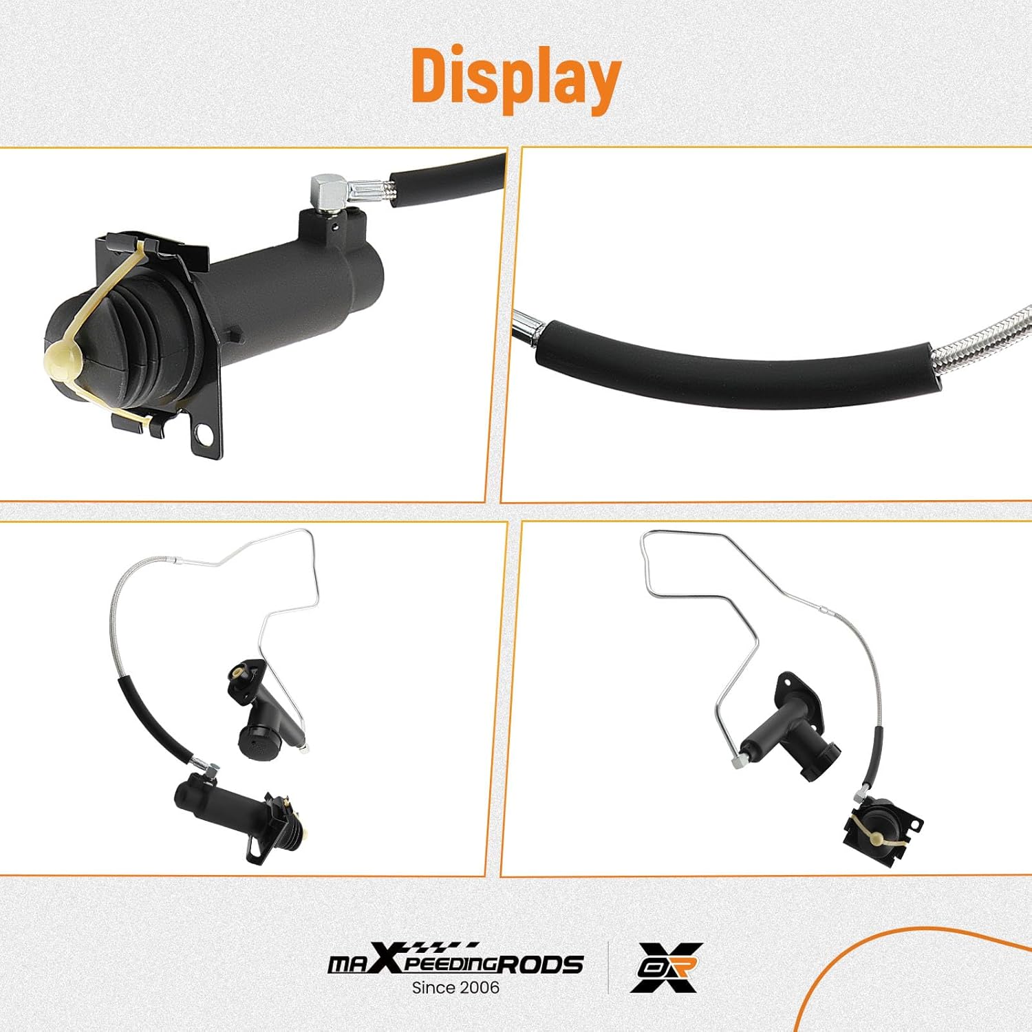 maXpeedingrods CC649005 Pre-Filled Clutch Master Cylinder and Slave Cylinder Assembly for Ford F350, F250 HD, F Super Duty, F59 1993-1997, 136.65513 (V8 7.3L 7.5L Only)