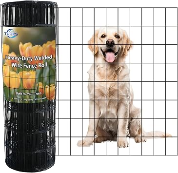 Black PVC Coated Welded Wire Fencing 24 x 50 Roll 2x3 16G Garden Fence