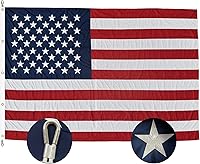 Vista 1 de SYII Bandera estadounidense de 15x25 pies resistente para exteriores, bandera de lujo con estrellas bordadas y cabo con doble puntada, rayas