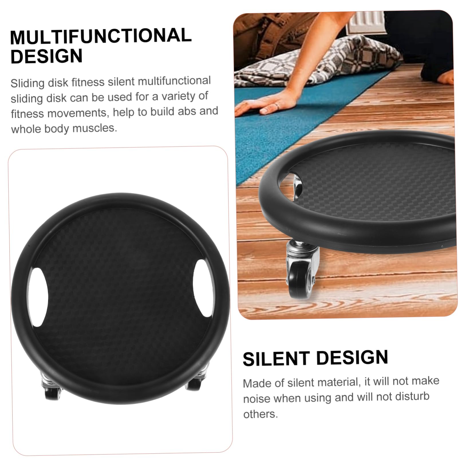 Supvox Leichte Gleitscheibe für Bauchmuskeltraining mit Silent Design und Kniepolster für Fitnessübungen zu Hause Fitness Übungsbrett aus Pp Gummi und Metall Zufällige Farbe