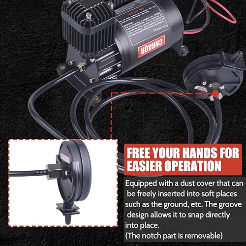 Miniatura 5 de Compresor de suspensión de paseo de aire 150PSICompresores de bocina de tren de aire de servicio pesado 14NPT 12V para bocinas de cochesistemas de