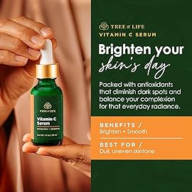 Tree of Life Beauty Facial Skin Care Set, Brightening, Firming, Hydrating, Dry Face, Dermatologist Tested - Vitamin C and Hyaluronic Acid Facial Serum - Skin Care Kit, 2 count of 1 Fl Oz