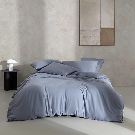 Calvin Klein GOTS Certified Organic Cotton Sateen King Duvet Cover Set, Luxurious Bedding