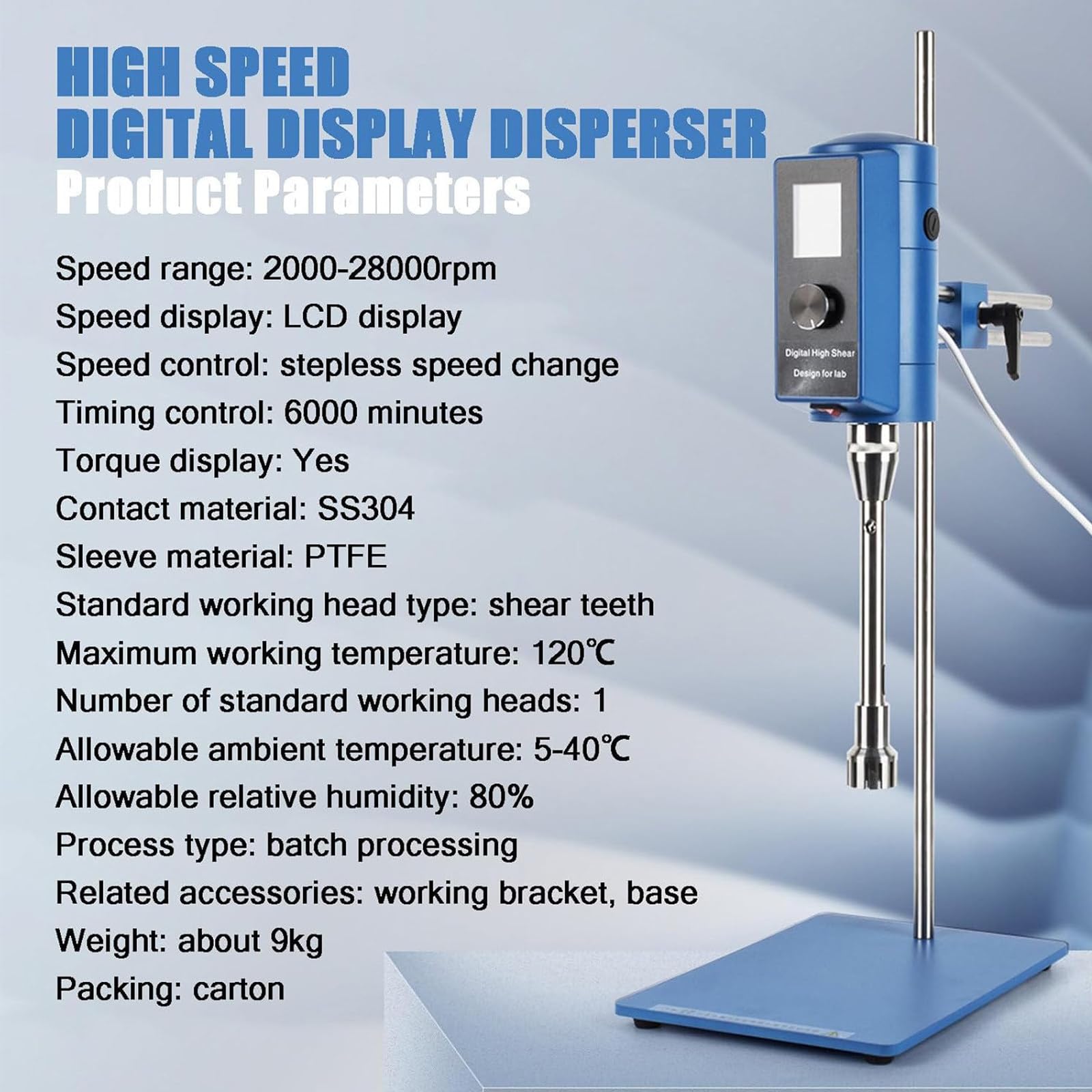 Laboratoryjny cyfrowy homogenizator o wysokiej prędkości, 5-10000 ml elektryczny mieszadło z wyświetlaczem LCD, 2000-28000 obr./min regulowana maszyna do emulgowania laboratoryjnego do mieszania