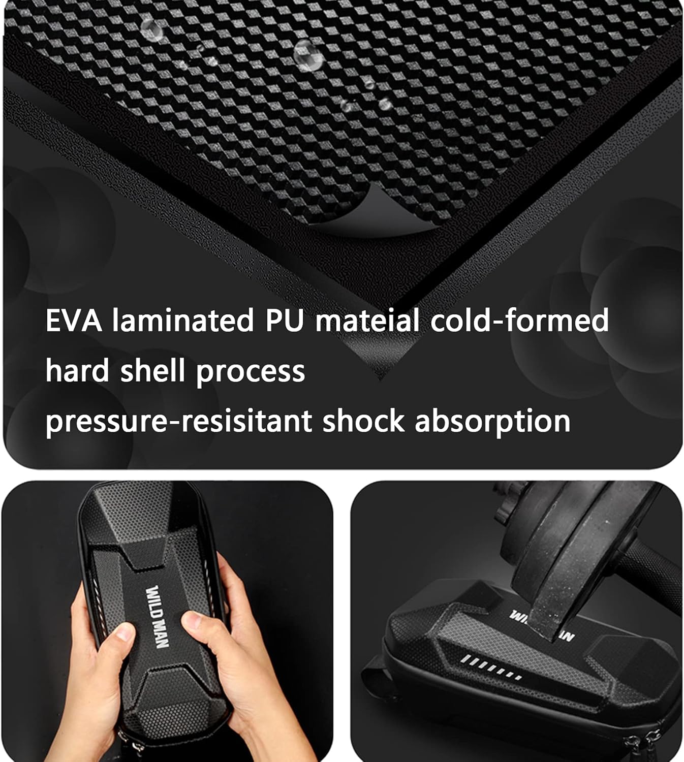Electric Scooter Front Bag Waterproof Hard Shell Universal Scooter Handlebar Bag (Black, 3L Size 11.4 * 5.9 * 4.7inch)