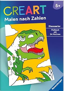 Malbuch Dinosaurier, 24 Motive ab 5