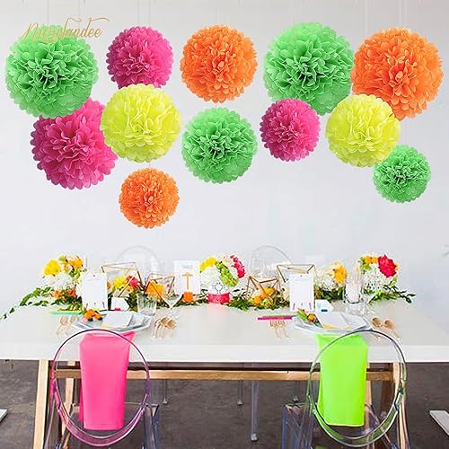 Miniatura 38 de NICROLANDEE Decoraciones de boda – 12 pompones de papel de seda de oro rosa para fiesta de compromiso, boda, cumpleaños, despedida de soltera, baby