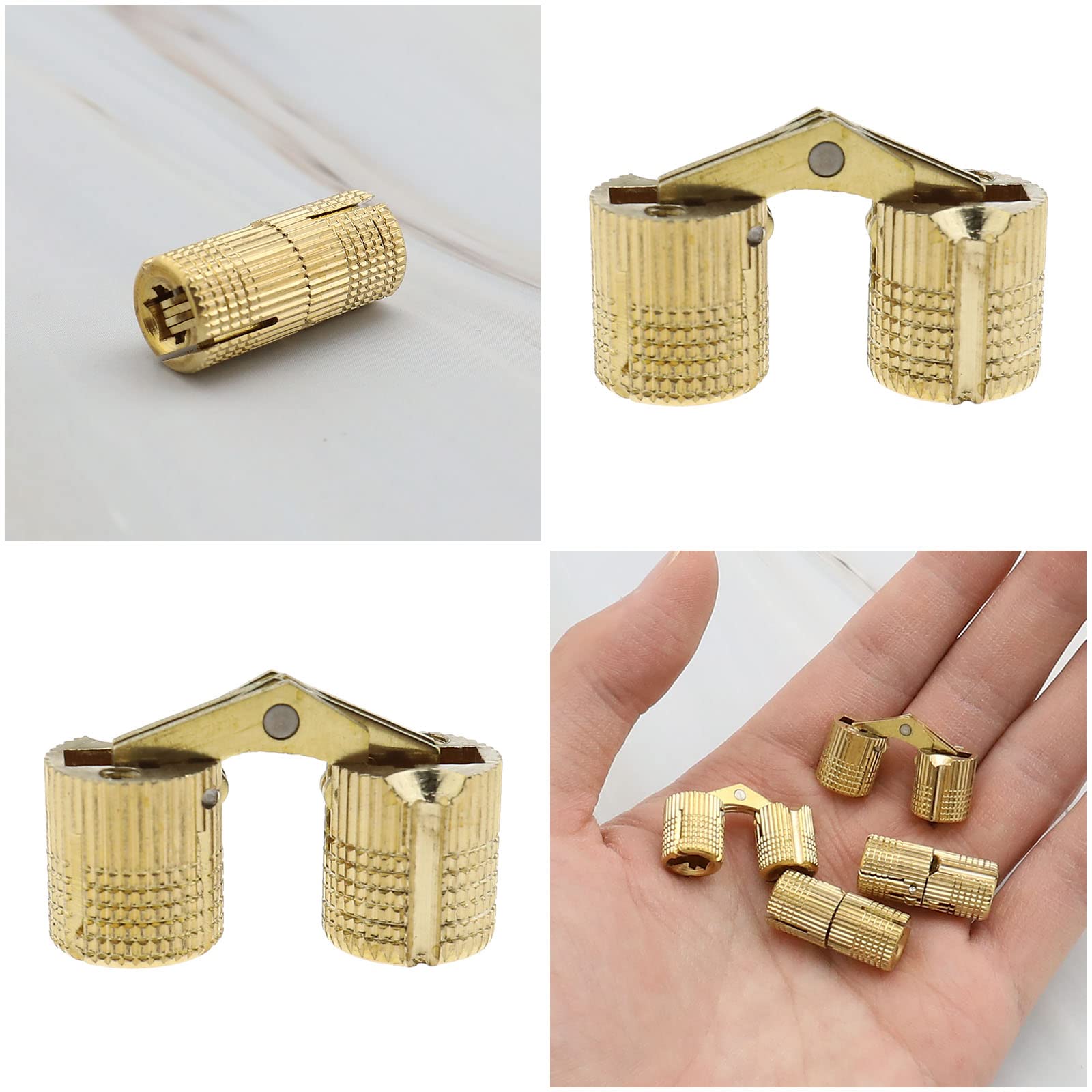 Lot De 4 Charnières Invisibles En Cuivre Et Laiton Doré Pur Pour Boîte à Bijoux Ou Vin - Mécanisme Finement Usiné - Couleur : 4 Pièces 5 X 30 Mm