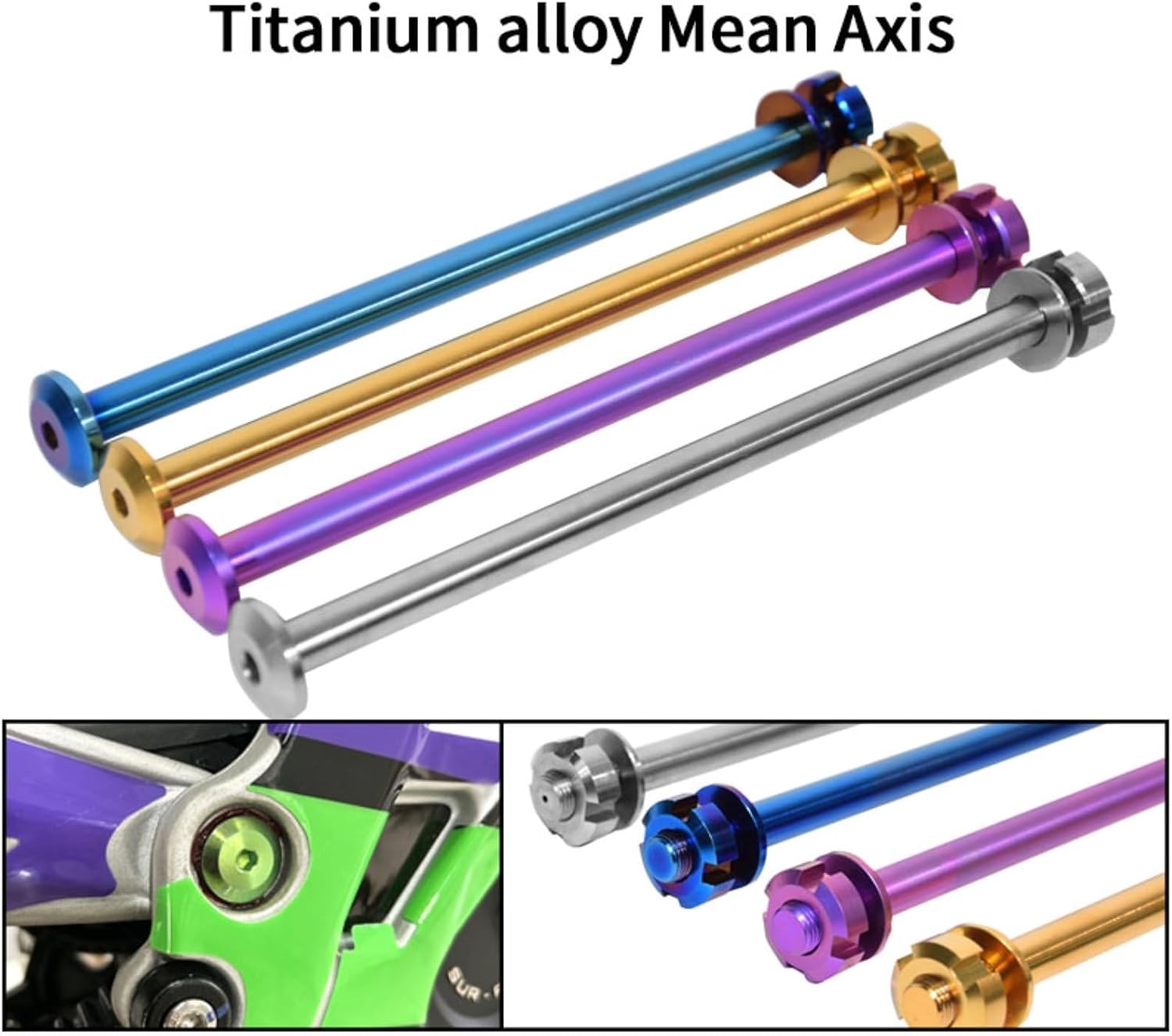 Gold Titanium Center Shaft with Nut for Surron Light Bee X S,Segway X160 X260,Off-Road Dirt Bike Motorcycle Suron Upgrade Accessories, Sur-ron Part for Durability and Style