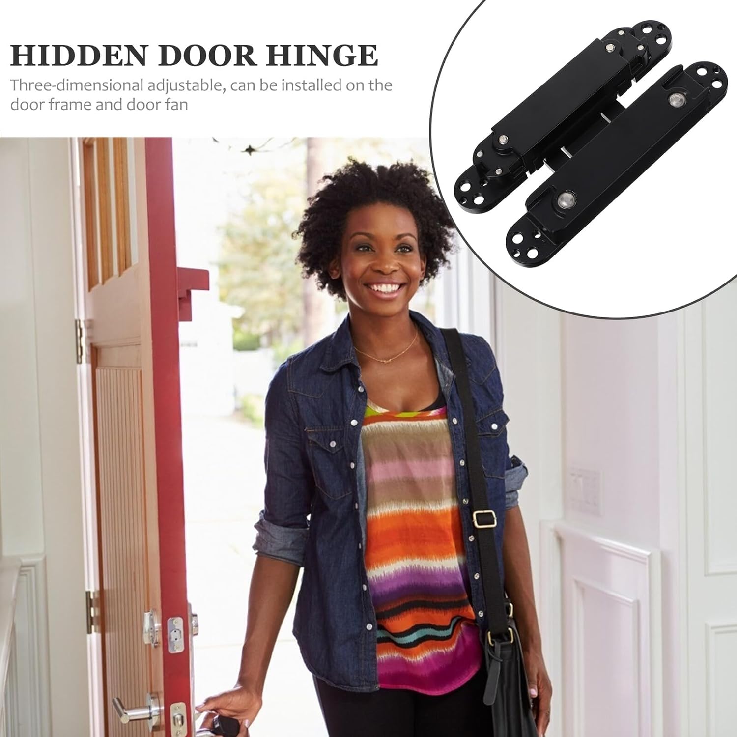 Adjustable Heavy Duty Invisible Door Hinge Metal Concealed Multi- Joint for Home Doors 40kg Load-Bearing Accessories