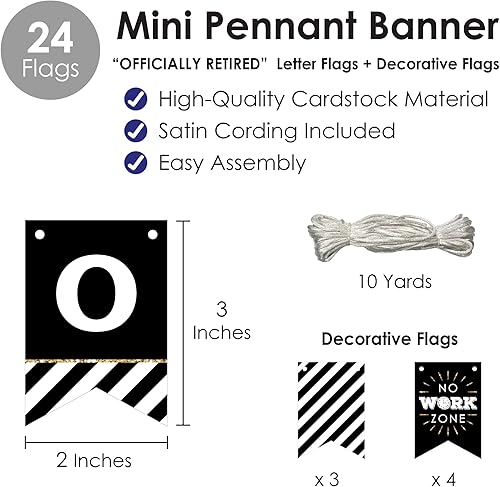 Miniatura 5 de Big Dot of Happiness Happy Retirement - Mini banderín para fiesta de jubilación - Retirado oficialmente