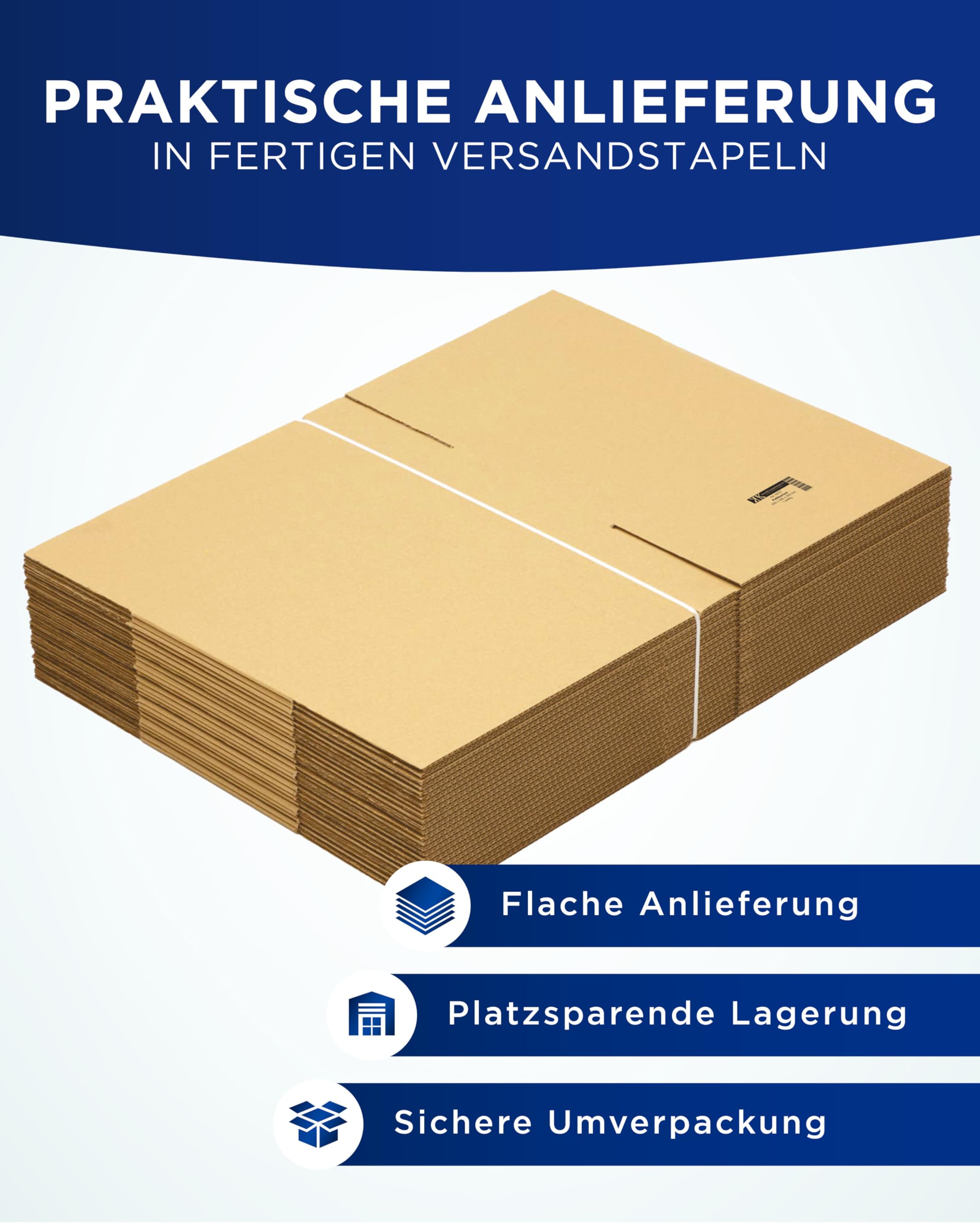 KK Verpackungen Versandkartons 400 x 300 x 200 mm Braun 1-wellig (Außenmaß 405 x 305 x 210 mm) | 400 Stück, Faltkartons Kartons geeignet für Versand als DHL Paket DPD Hermes GLS Paketklasse M (KK27)