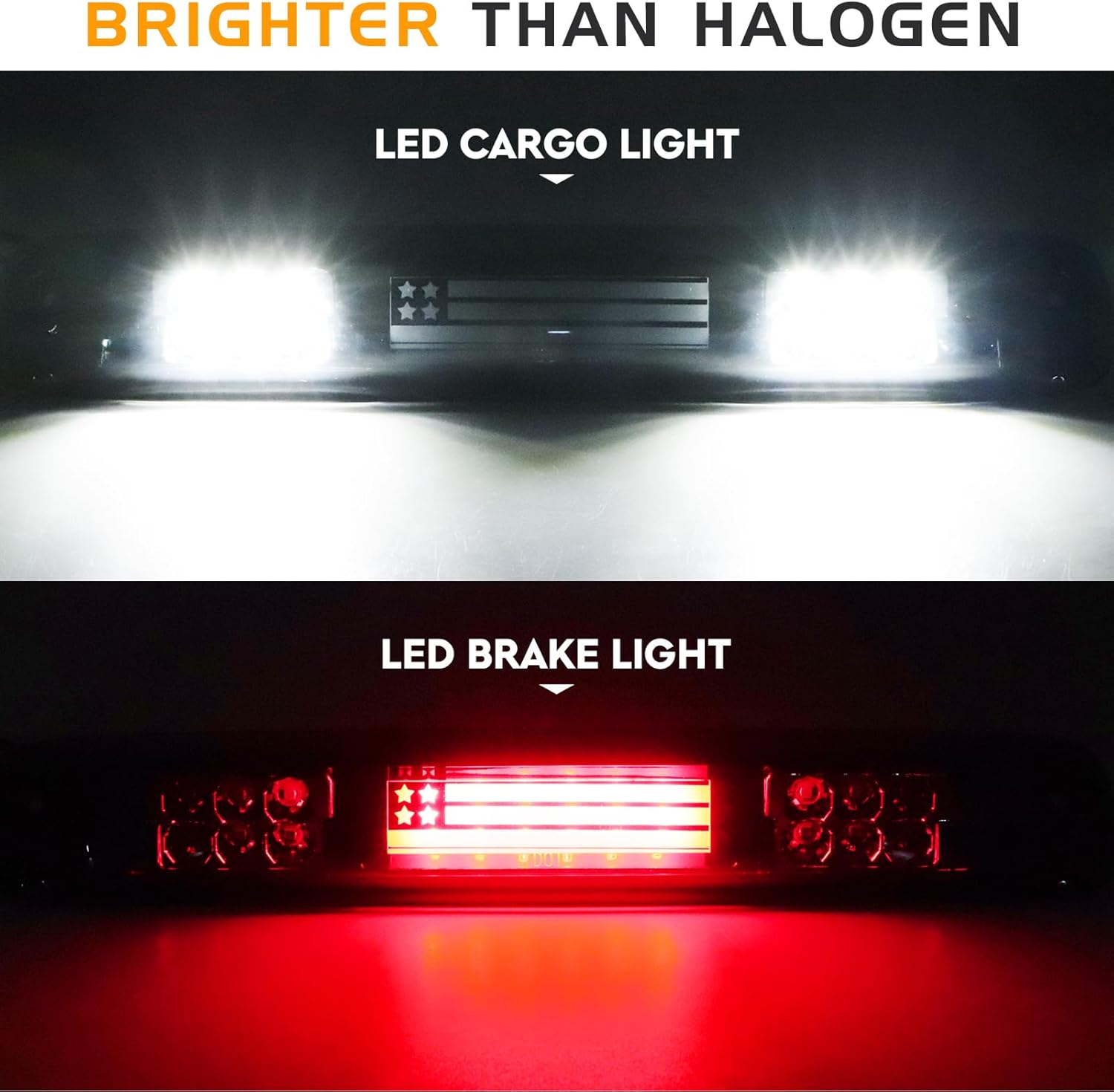 LED Tail Light + 3rd Third Brake Light Fit for Chevy Silverado GMC Sierra 1500 2500 3500 1500 HD 2500 HD 2003-2006, for Chevy Silverado GMC Sierra Classic Models 2007, 3 Pcs, Chrome Housing Clear Lens