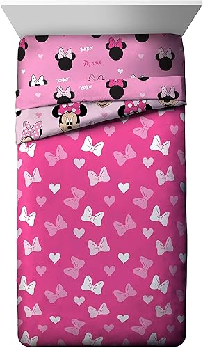 Miniatura 3 de Jay Franco Disney Minnie Mouse Hearts N Love - Juego de ropa de cama de 9 piezas, incluye juego de cama, juego de sábanas