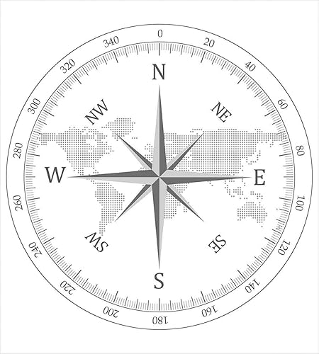 Miniatura 552 de Ambesonne Juego de funda de edredón de brújula, ilustración de mapa del mundo, marinero marítimo, equipo de vida monocromático, juego de ropa