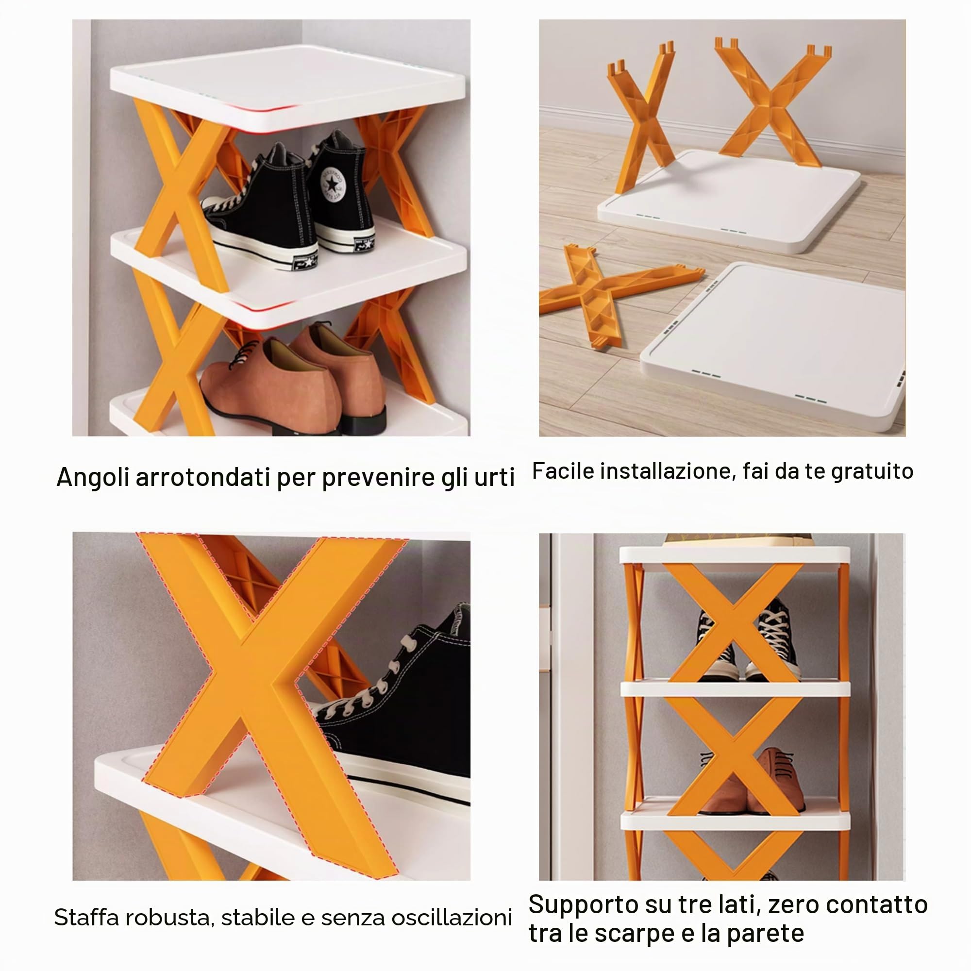 Scarpiera Verticale, Torre Per Scarpe A 7 Ripiani, Shoe Rack Impilabile, Porta Scarpe Salvaspazio, Scarpiere Multistrato, Porta Scarpe Impilabile Organizzatore, Per Ingresso/Camera/Salotto/Corridoio (
