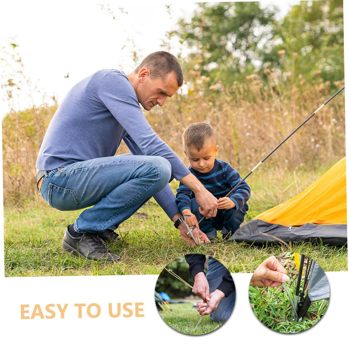 Sosoport 40 Pezzi Picchetti Esagonali in Metallo Robusti per Campeggio e Giardino Fissaggi Terreno Leggeri e Facili da Usare per Ripari Coperture e Attrezzature Outdoor