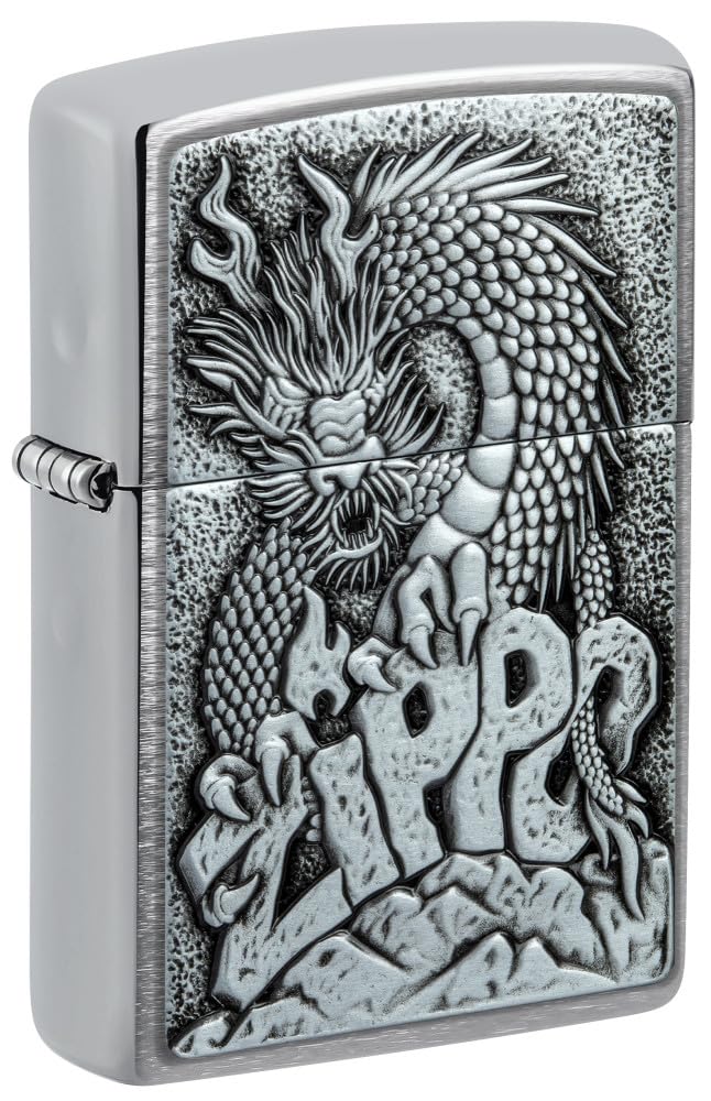 Encendedor Zippo Dragon Over plateado, el regalo unisex coleccionable de metal perfecto