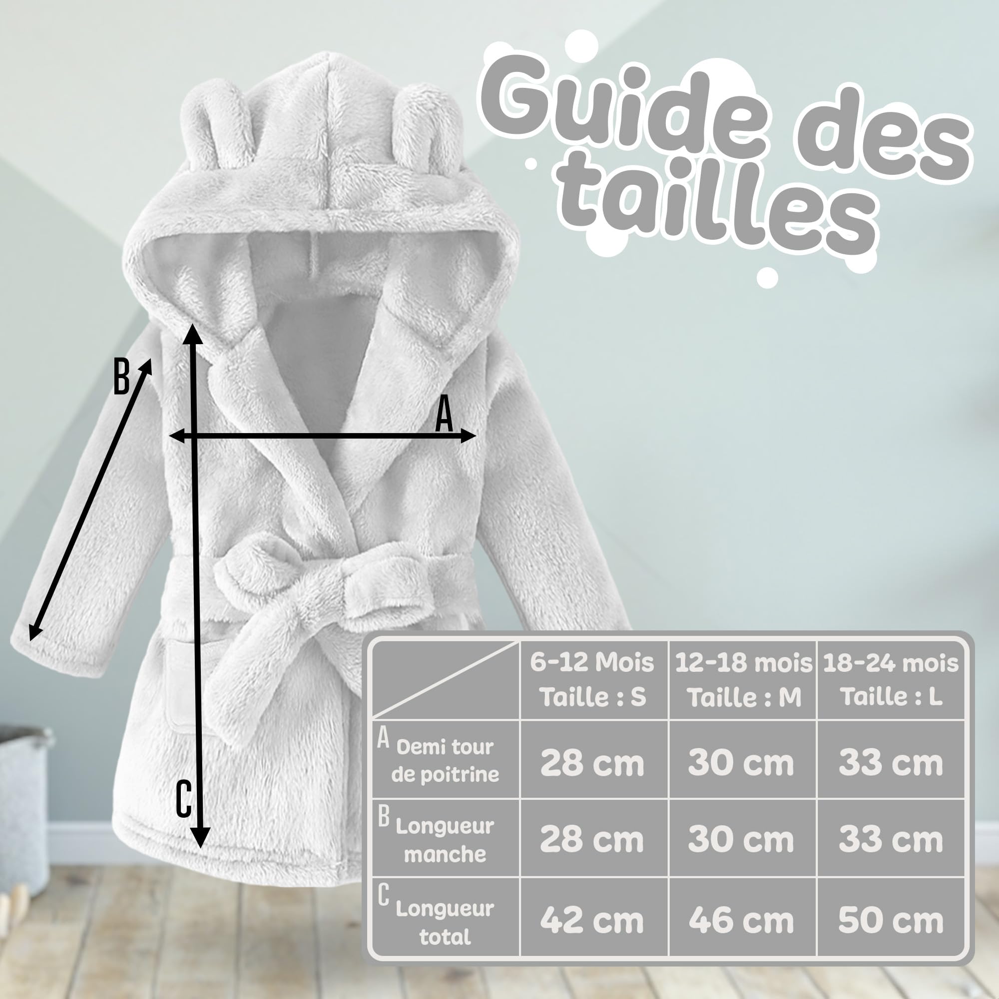 KDO MAGIC Peignoir bébé personnalisé - Doux et Moelleux - Personnalisable et brodé avec Un prénom - Garçons & Filles