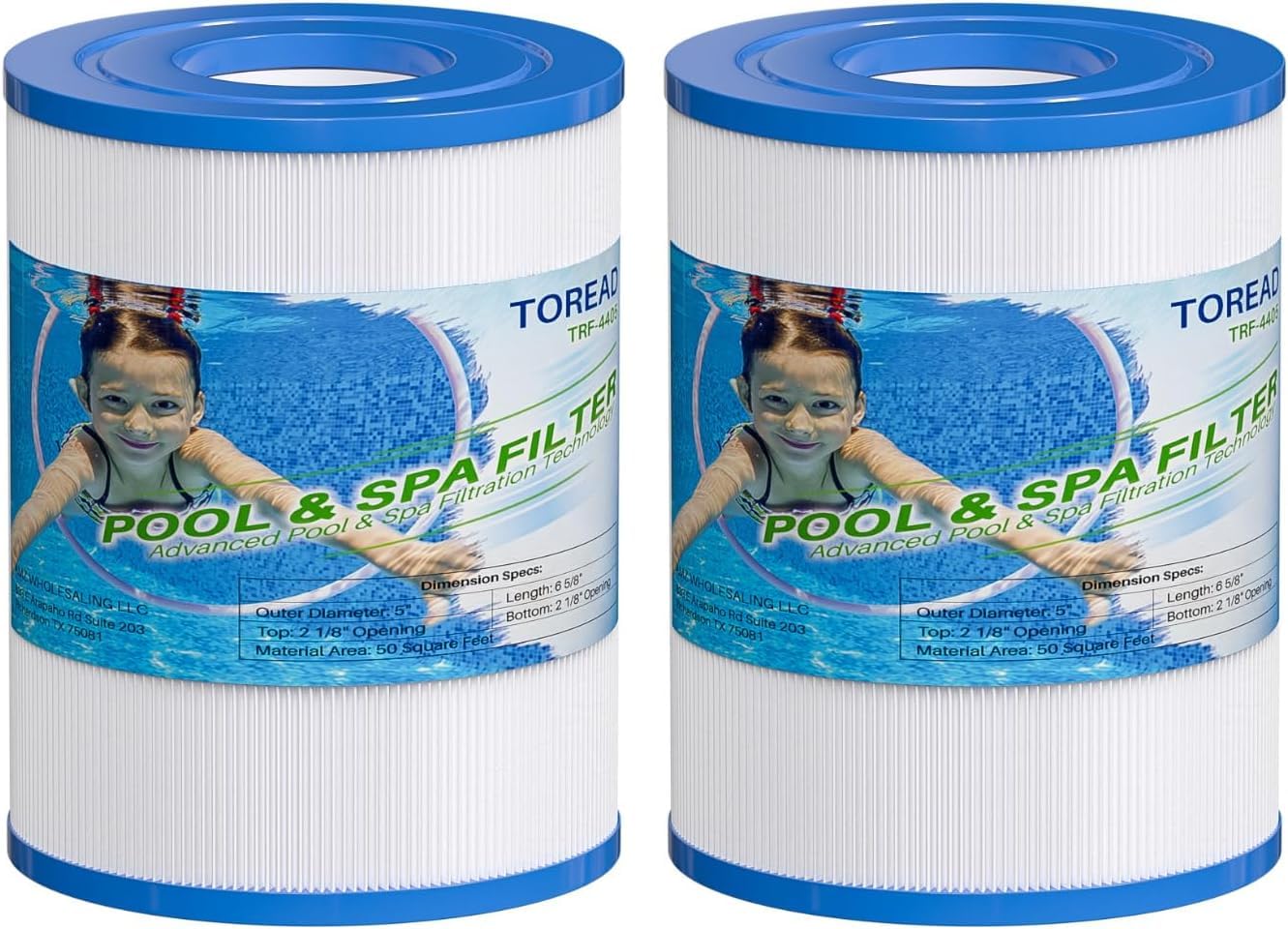 TOREAD Lot de 2 filtres de spa PRB25SF - Remplace Unicel C-4405, Filbur FC-2387, PRB25SF-PAIR, R172464, APCC7062, CMP 25392-000-100, 17-2464, 817-5010