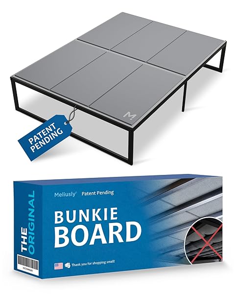 Meliusly Premium 10mm Bunkie Board Queen Size (60x80'') Patent Pending Low Profile Bed Board Design - Breathable, Noise Minimizing, Moisture Resistant Bunkieboards, Low Profile Bed Support