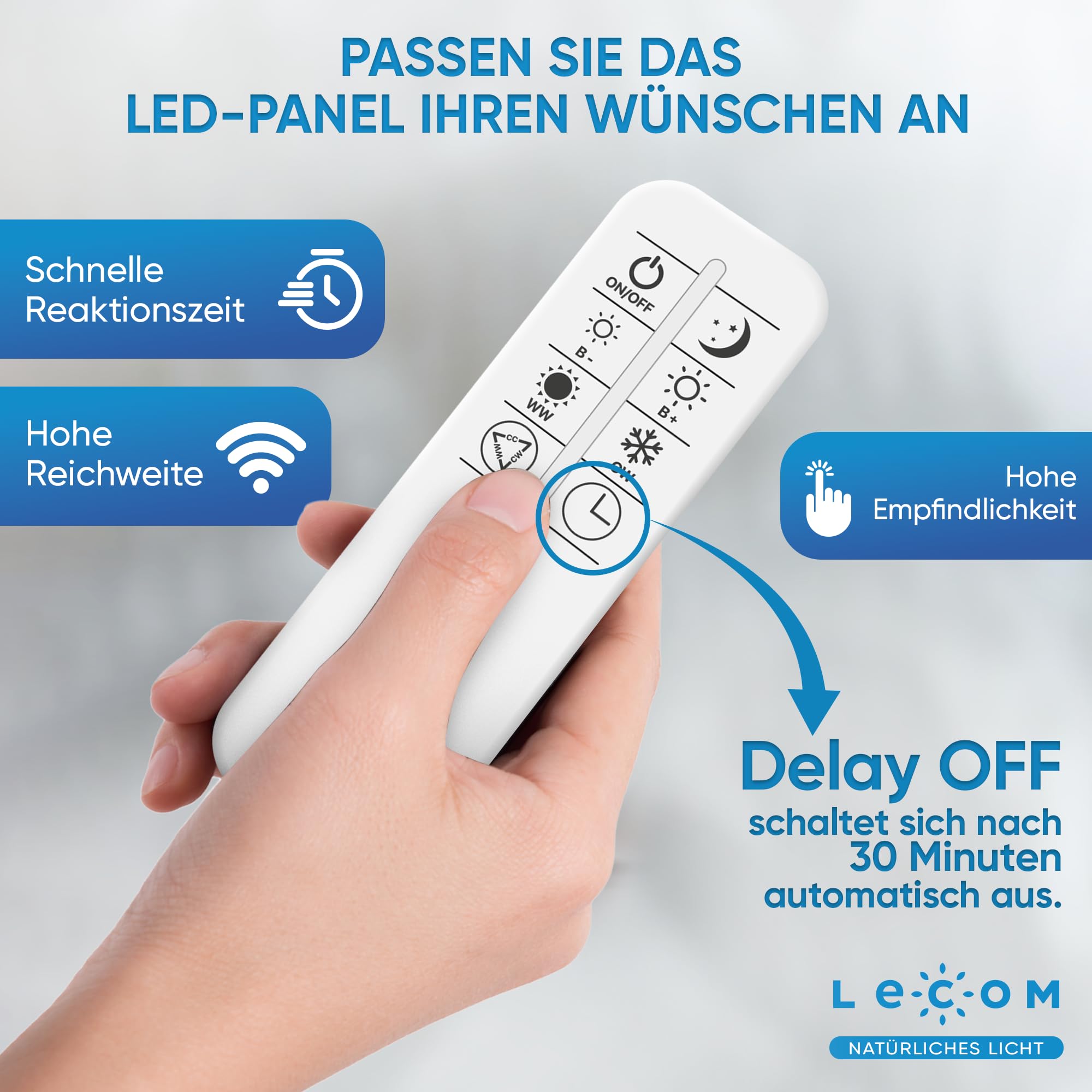 LECOM LED Panel 120x30 Dimmbar 3000-6000K CRI90 Fernbedienung Aufbaurahmen | LED Deckenleuchte Aufputz. Natürliche Farben dank CRI90 für Verkaufsräume, Bibliotheken, Schulungsräume, Besprechungsräume.