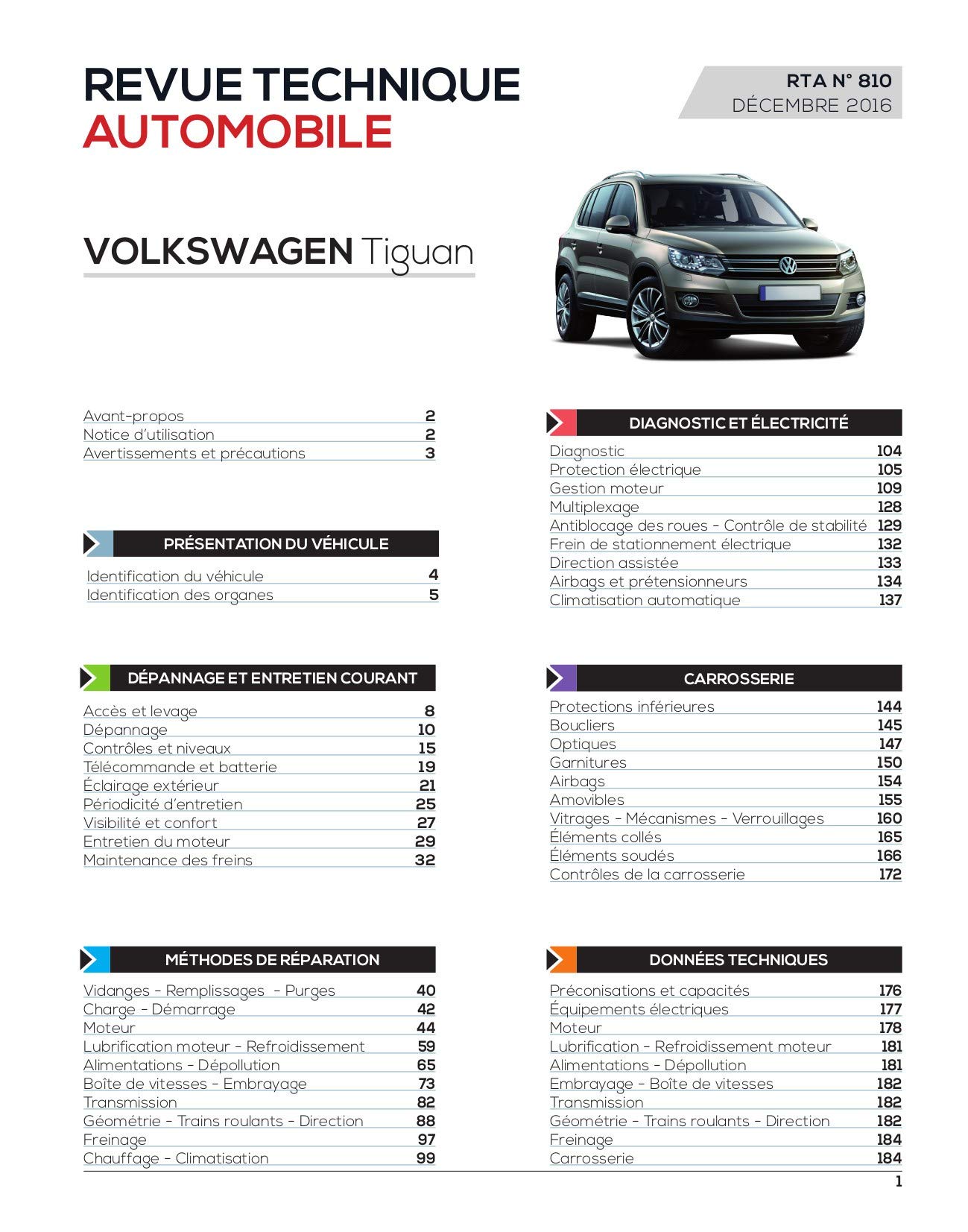 E.T.A.I - Revue Technique Automobile 810 - VOLKSWAGEN TIGUAN 1 PHASE 2 - 2011 à 2016