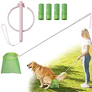 Dog Pooper Scooper, 43" Extendable Pooper Scooper Long Handle with Bag Attachment(120pcs), Portable Poop Scoop for Small Medium Large Dogs, No Touch Avoid Bending Over, Suit for Yard, Park, Wild,City