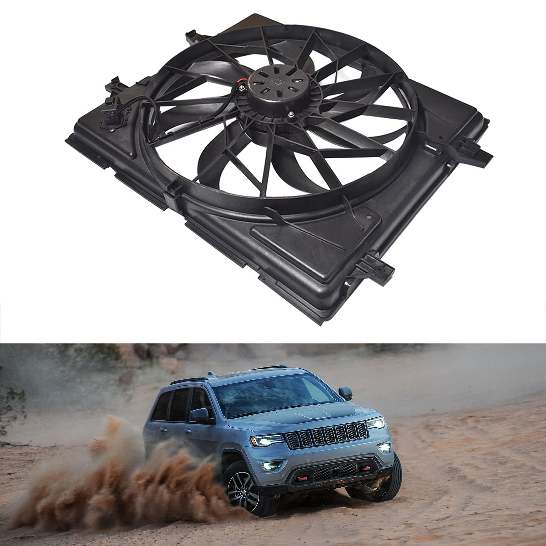 munirater a/c radiator cooling fan replacement for durango 2011-2017 replacement for grand ch-erokee 2012-2017