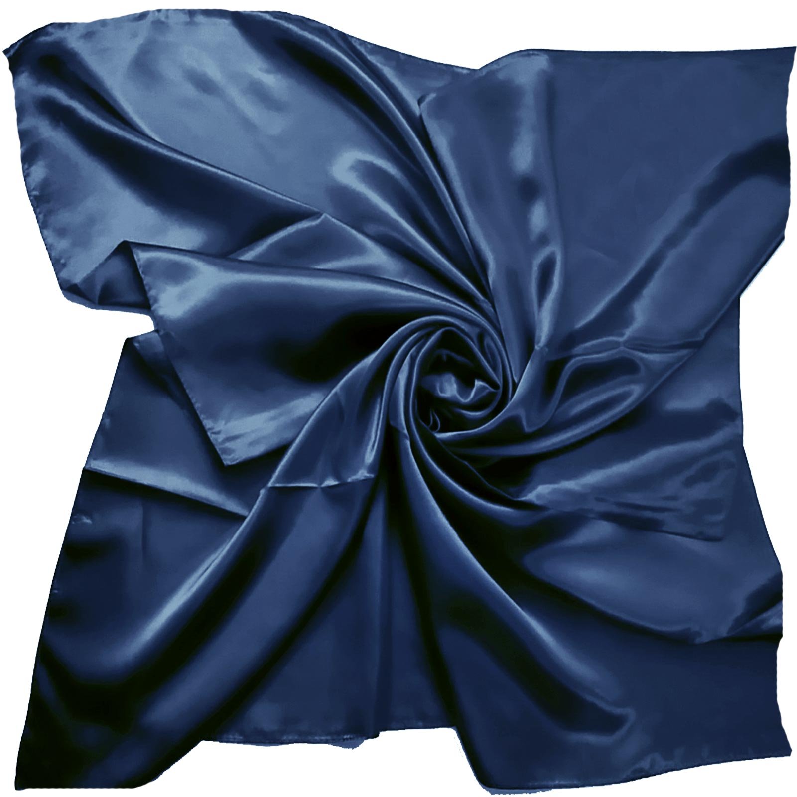 Mirror Fashion Unisex Navy Square Plain Satin Like Feel Silk Scarf Lovely Colours (Navy)