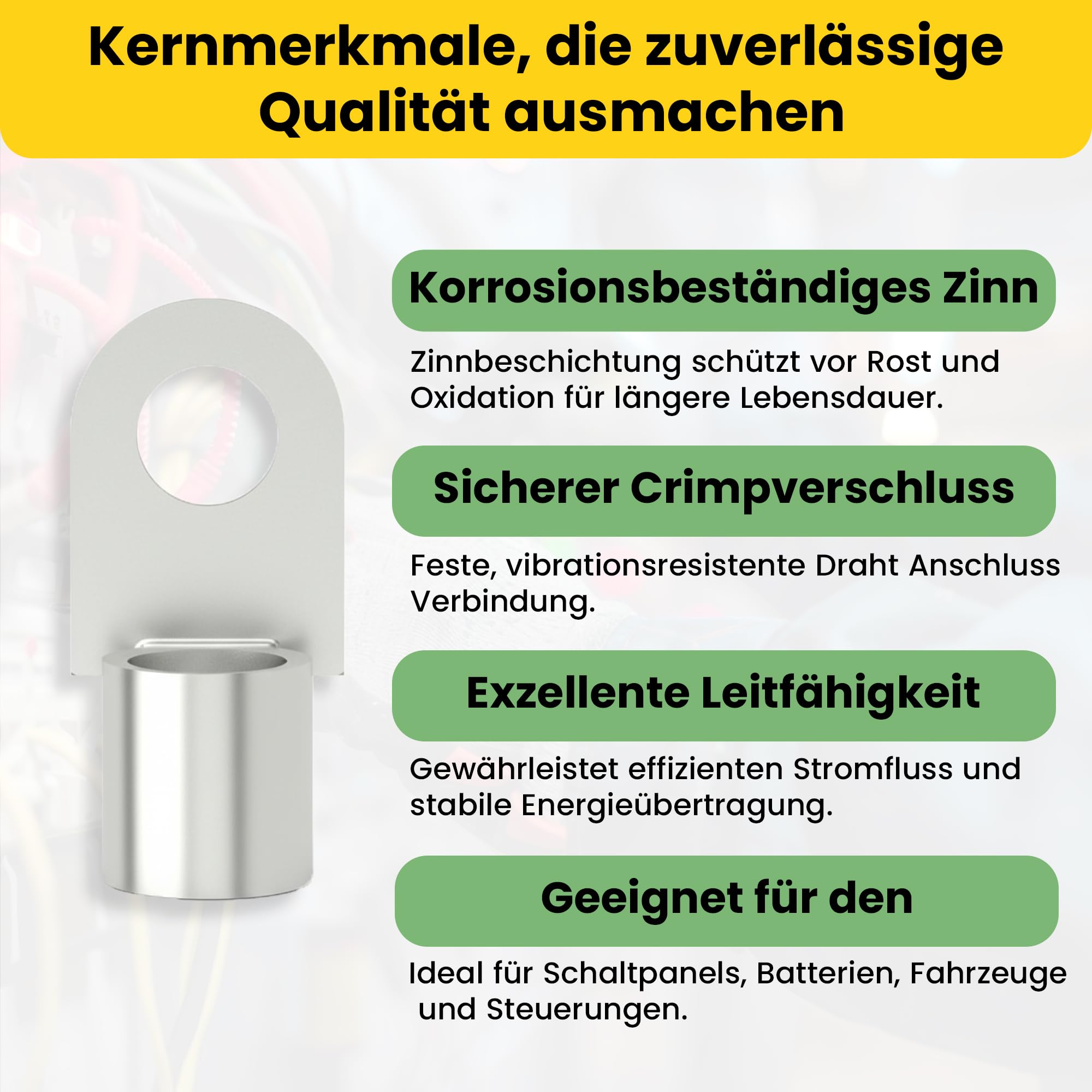 Offgridtec Quetschkabelschuh Verzinnt M8 50mm² 25 Stück DIN46234