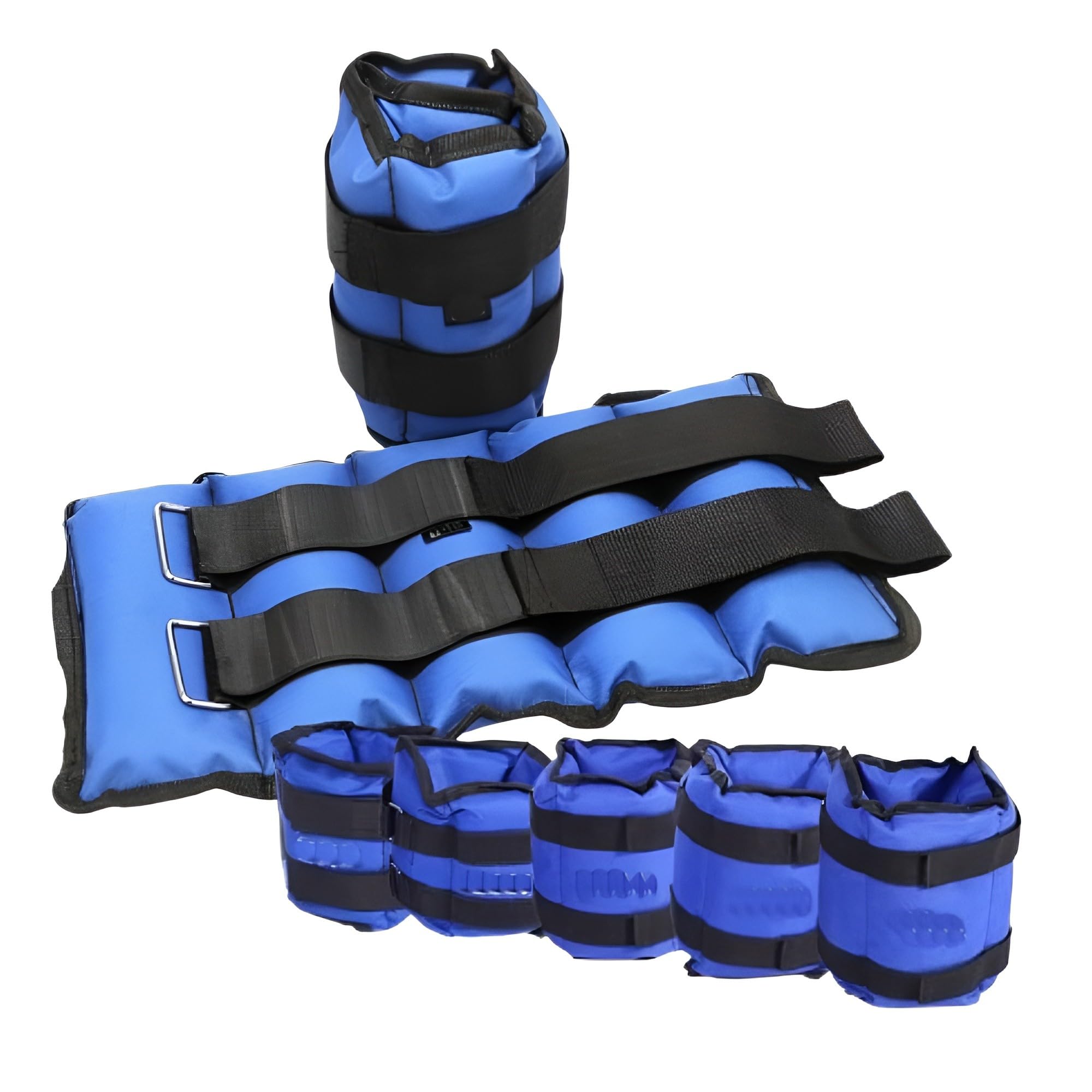 Ankle Wrist 1kg 2kg 3kg 4kg 5kg 6kg Leg Weights Straps Running for Men Women Exercise Fitness Gym Strength Resistant Training Adjustable Pads (Blue, 0.5 x 2= 1KG)