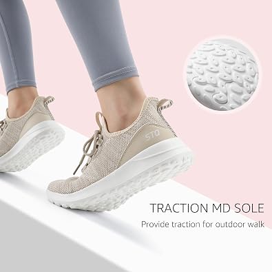 STQ Walking Shoes Women Slip on Sneakers Tennis Cushion for Running