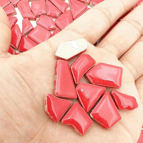 Vista 46 de Azulejos de mosaico de cerámica irregulares de 1.1 libras, piezas de mosaico, piedras para hacer mosaicos, manualidades, pasatiempos, artes