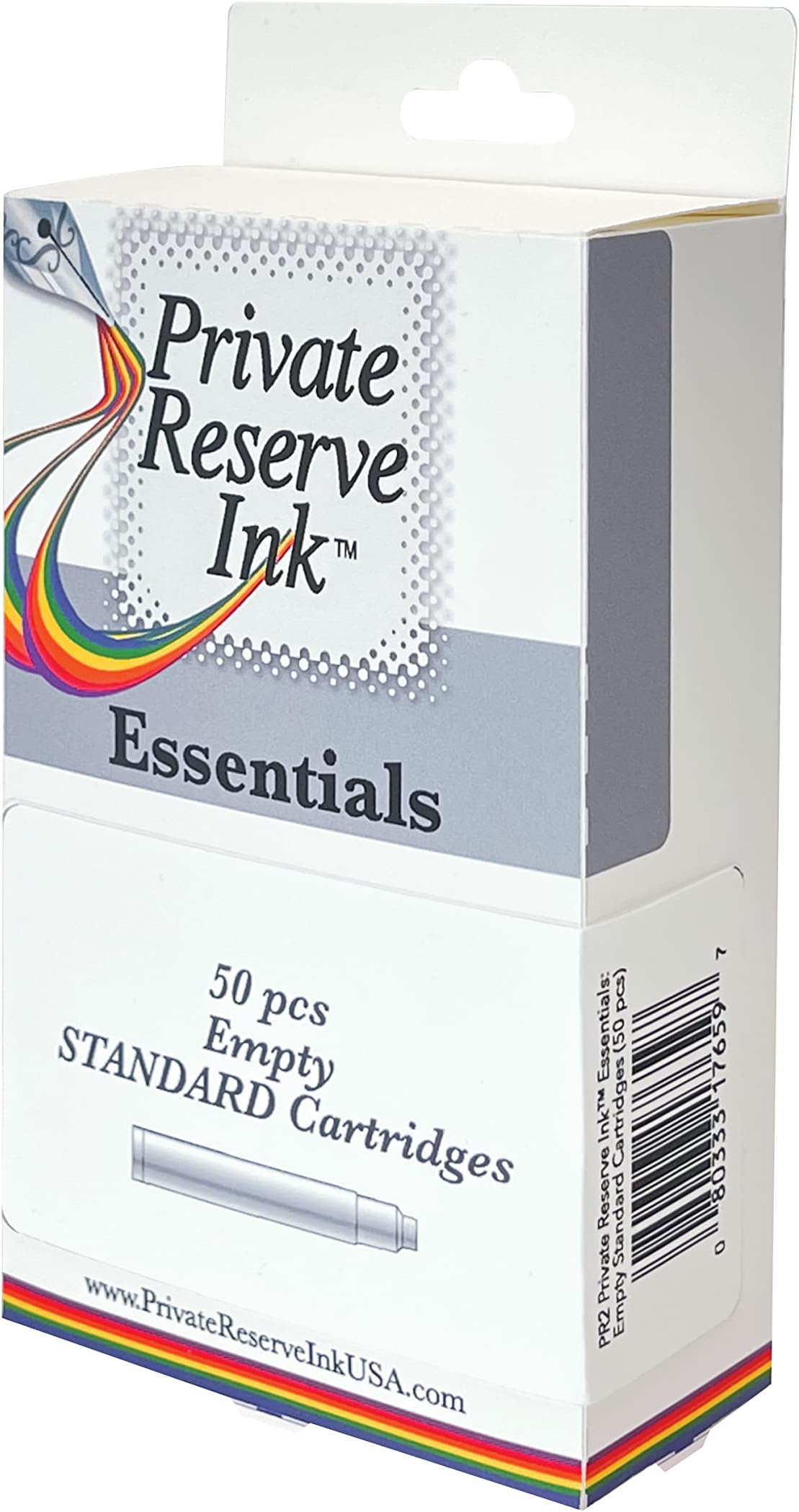 Private Reserve Ink Essentials - Empty Standard Cartridges (50 pcs), Clear (PR2), 1 Count (Pack of 1)