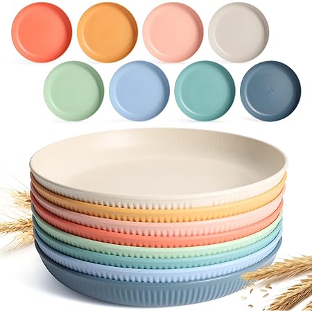 Amazon.com: Becutlery Wheat Straw Dinnerware Sets, Unbreakable ...