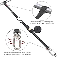 Vista 16 de Ayaport Correas de amarre con hebilla de leva de 6 pies y 2200 libras de resistencia a la rotura con ganchos en S para motocicleta, kayak