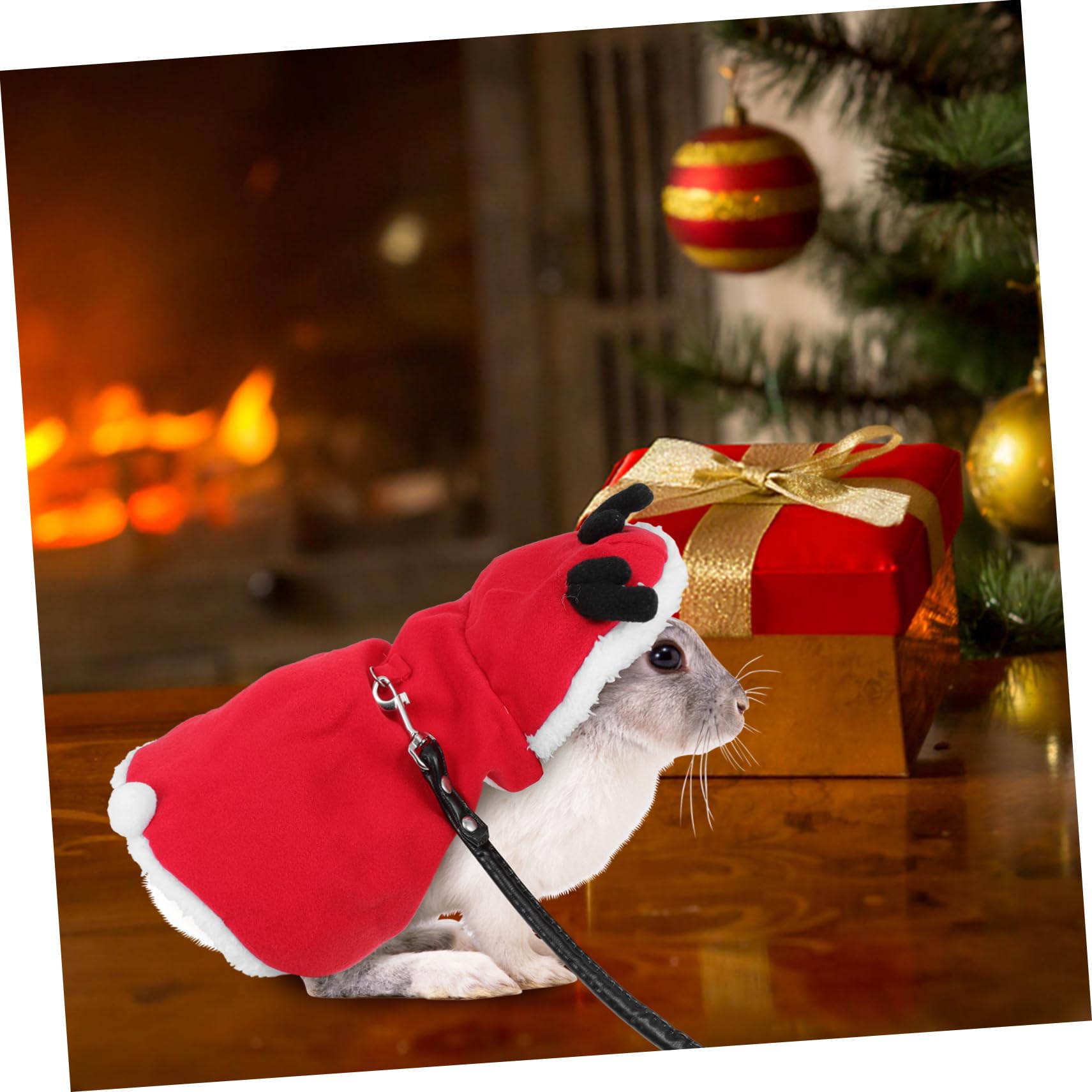 Didiseaon 3Pcs Maiale Riccio Vestito Petto Cincillà Rosso Christams Ratto Vacanza Corda Furetto Gatto Per Con Piccolo Cucciolo Coniglio Cappello Cinghia Bunny Antler Criceto