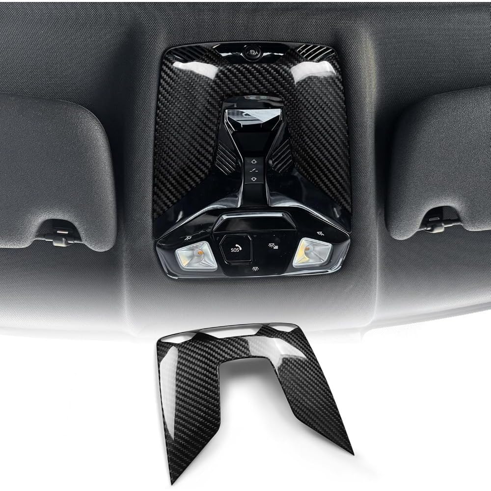 Mauxpiao A For 2024-2025 Mini Cooper F65 F66 U25 Carbon Fiber Front Reading Light Frame Trim, Interior Decoratio﻿n Cover, Car Ccessory Gift Rewr/A