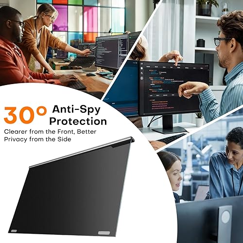 Miniatura 3 de OMOTON Pantalla de privacidad de computadora para monitor de computadora de 27 pulgadas, relación de aspecto 16:9, protección magnética de