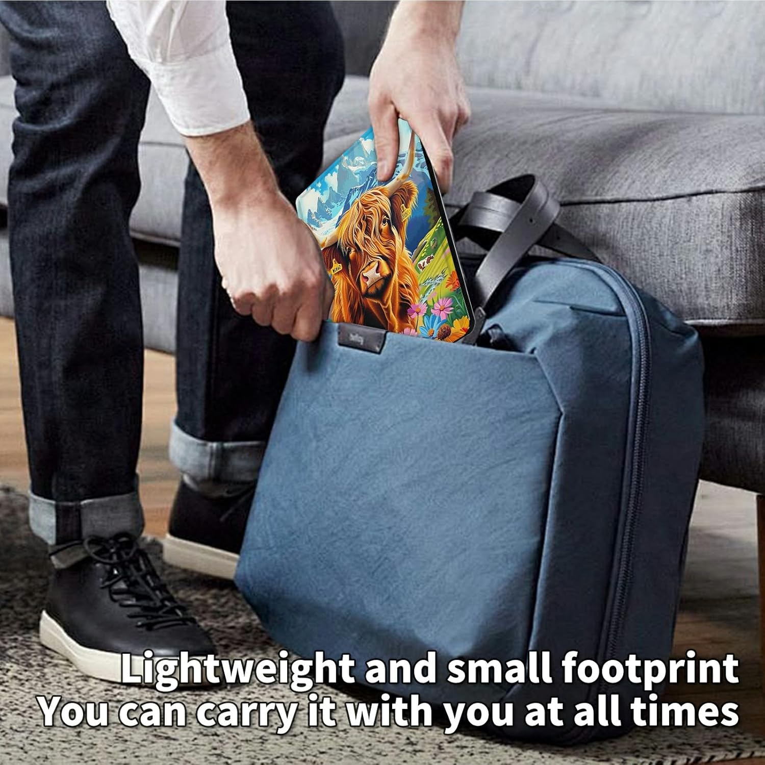 for All-New Amazon Fire HD 8 & 8 Plus(12th/10th Generation, 2022/2020) 360 Degree Rotating Case, PU Leather Stand Smart Flat Case with Auto Wake/Sleep for HD 8 2022/2020, Mountains Cow