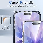 JETech Privacy Screen Protector for iPhone 17 6.3-Inch, Anti-Spy Tempered Glass Film with Easy Installation Tool, 2-Pack