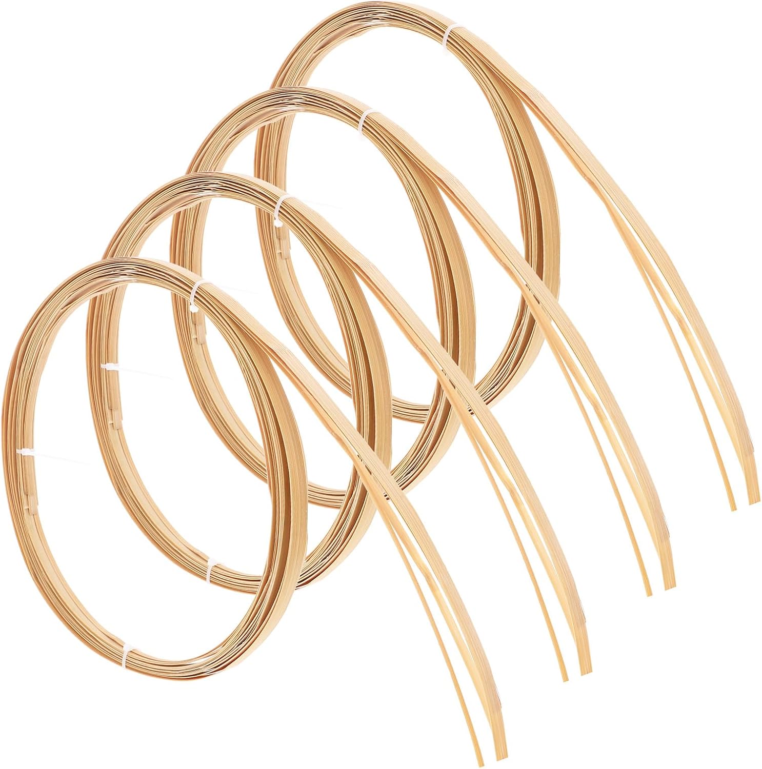 4PCS Strips for Weaving - 118'' Flat Cane Webbing Basket Weaving Strips Cane Materials for DIY Chair Furniture Making Supplies(0.4/0.6/0.8/1cm)