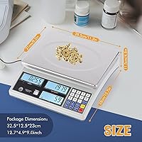 Vista 6 de Bonvoisin Báscula digital industrial para piezas y monedas (10kg/22lb, 0.00 oz) - Báscula electrónica de conteo de inventario