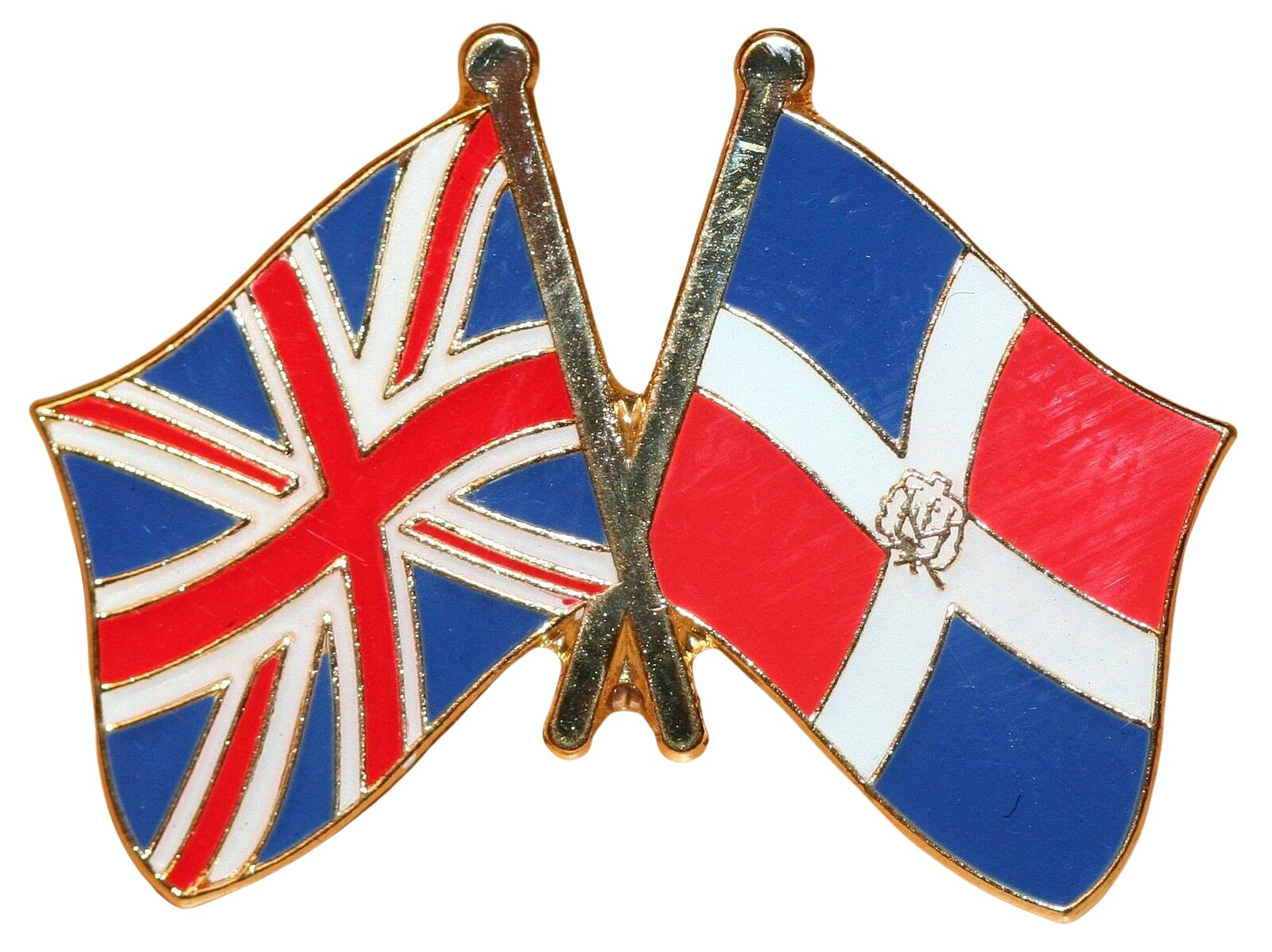Buxton's Badges Multiple Uk & Dominican Republic Friendship Flag Pin Badge