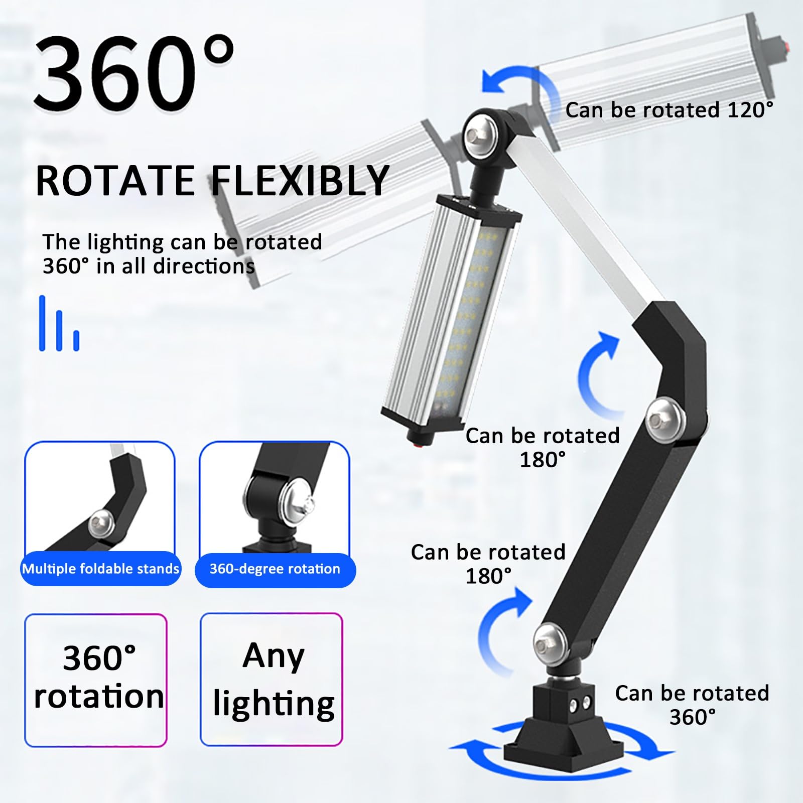 Lampa robocza LED do maszyn przemysłowych, wodoszczelna lampa aluminiowa IP63, odpowiednia do tokarek CNC, frezarek i wyposażenia warsztatowego (16 W/220 V)